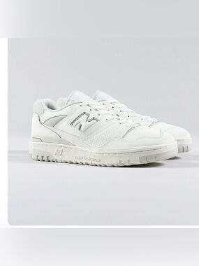 New Balance Men's 550 Turtledove Raincloud White Low-Top Sneakers, sz 8.5, euc